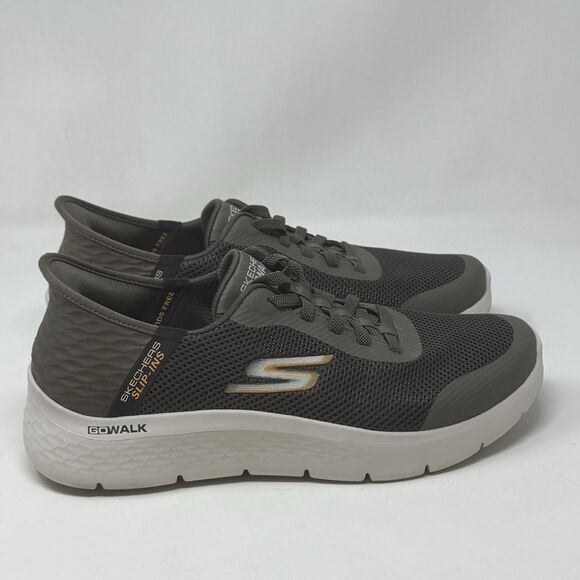 Skechers Go Walk Flex Shoes Mens 9 Extra Wide Fit Brown Hands Free Slip Ins - Picture 3 of 16